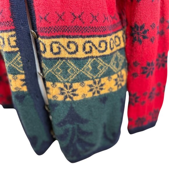 Vintage Graffiti 100% Wool Nordic Cardigan –Patterned Knit - Picture 7 of 10